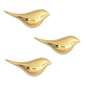 壁掛けオブジェ 小鳥 シンプル モダン 3個セット (ゴールド×右向き)