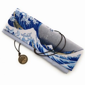 ロールペンケース 海と富士山 浮世絵 葛飾北斎 布製