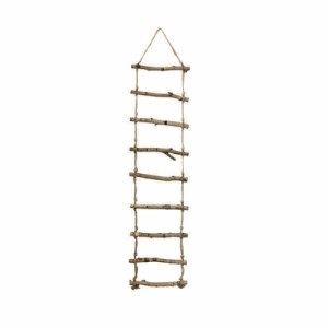 壁掛けオブジェ 丸太のロープはしご 北欧風 木製