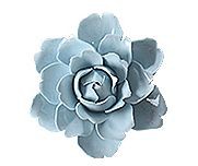 【お取り寄せ】壁掛けオブジェ 椿の花 和モダン風 陶磁器製 (大, ブルー)