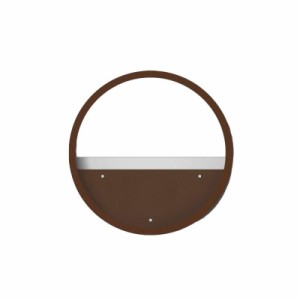【お取り寄せ】フラワーポット 壁掛け 円型 鉄製 モダン (小×ブラウン)