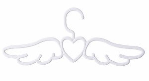 ハンガー 天使の羽根&ハートのモチーフ 5本セット (ホワイト)