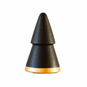 置物 ツリーモチーフ ゴールドライン バイカラー 陶器製 (ブラック, 小サイズ)