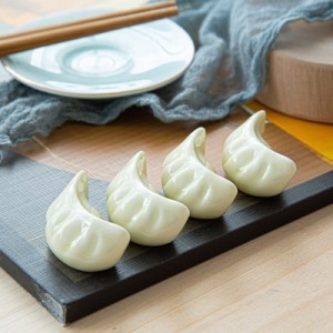 箸置き 餃子のモチーフ 中華風 陶磁器製 4個セット