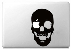 MacBook ステッカー シール Black Skull (11インチ)
