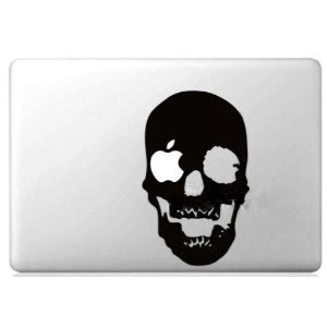MacBook ステッカー シール Black Skull (13インチ)