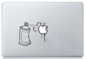 MacBook ステッカー シール White spray (15インチ)