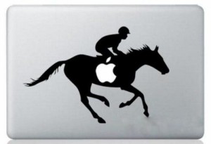 MacBook ステッカー シール Horse racing (13インチ)
