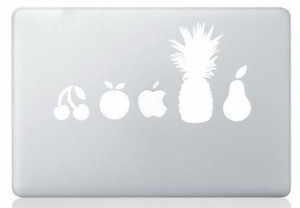 MacBook ステッカー シール White fruit (17インチ)