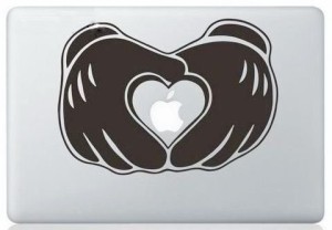MacBook ステッカー シール Black Hands Heart (11インチ)