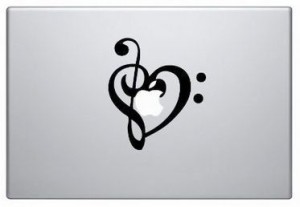 MacBook ステッカー シール Heart Shape (11インチ)
