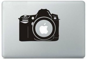 MacBook ステッカー シール Black Camera (15インチ)