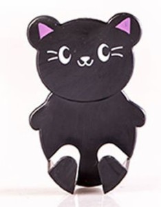 【お取り寄せ】ウォールフック マンガ風 かわいい黒猫さん スマイル 5個セット