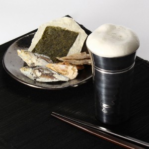 日本酒器 口当たりの良さは抜群！錫の一口ビールsazanami（大） 錫光