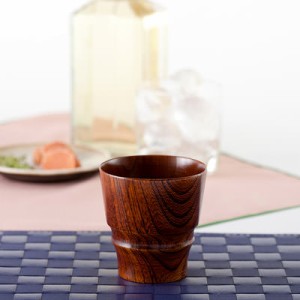 日本酒器 持ちやすい形状が特徴の木のフリーグラス 『欅ぐらす プレミアムII』 送料無料