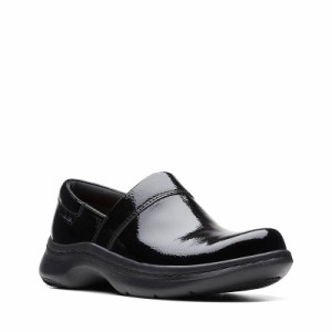 Clarks クラークス レディース 女性用 シューズ 靴 フラット ClarksPro Gem Black Patent Synthetic【送料無料】