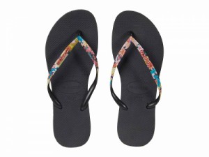 Havaianas ハワイアナス レディース 女性用 シューズ 靴 サンダル Slim Tropical Straps Flip Flop Sandal Black/Black【送料無料】