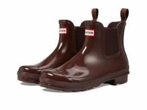 HUNTER ハンター レディース 女性用 シューズ 靴 ブーツ レインブーツ Original Chelsea Gloss Brown Bolt【送料無料】