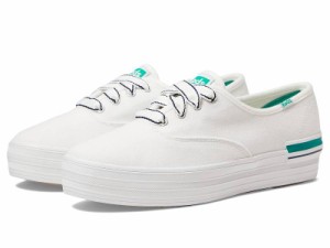 Keds ケッズ レディース 女性用 シューズ 靴 スニーカー 運動靴 The Platform Lace Up White/Green Pique Stripe【送料無料】