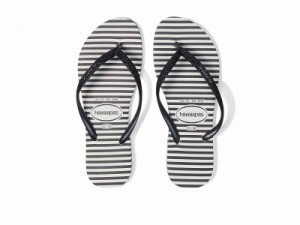 Havaianas ハワイアナス レディース 女性用 シューズ 靴 サンダル Slim Glitter Stripes Flip Flop Sandal White/Black【送料無料】