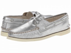 Sperry スペリー レディース 女性用 シューズ 靴 ボートシューズ A/O 2-Eye Metallic Kid Suede Silver【送料無料】