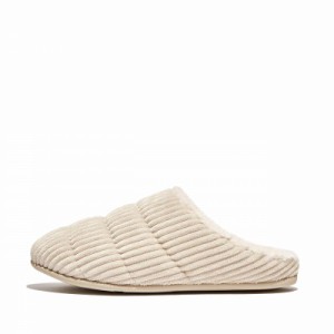 FitFlop フィットフロップ レディース 女性用 シューズ 靴 スリッパ CHRISSIE FLEECE-LINED CORDUROY SLIPPERS Ivory【送料無料】