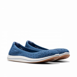 Clarks クラークス レディース 女性用 シューズ 靴 フラット Breeze Roam Blue Textile【送料無料】