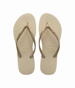 Havaianas ハワイアナス レディース 女性用 シューズ 靴 サンダル Slim Flip Flop Sandal Sand Grey/Light Golden【送料無料】