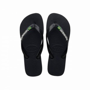 Havaianas ハワイアナス メンズ 男性用 シューズ 靴 サンダル Brazil Logo Flip Flop Sandal Black/Black【送料無料】