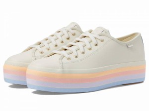 Keds ケッズ レディース 女性用 シューズ 靴 スニーカー 運動靴 Triple Up Leather White/Multi Stripe Foxing【送料無料】