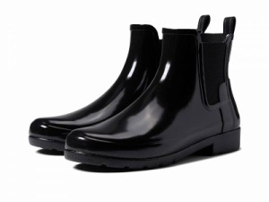 HUNTER ハンター レディース 女性用 シューズ 靴 ブーツ レインブーツ Refined Chelsea Gloss Black【送料無料】
