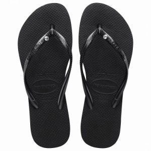 Havaianas ハワイアナス レディース 女性用 シューズ 靴 サンダル Slim Crystal SW II Flip Flop Sandal Black【送料無料】