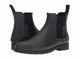 HUNTER ハンター メンズ 男性用 シューズ 靴 ブーツ レインブーツ Original Refined Dark Sole Chelsea Boots Black【送料無料】