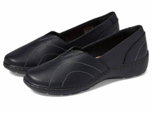 Clarks クラークス レディース 女性用 シューズ 靴 ローファー ボートシューズ Cora Meadow Black Leather【送料無料】