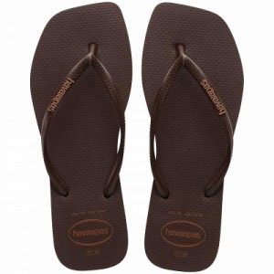 Havaianas ハワイアナス レディース 女性用 シューズ 靴 サンダル Slim Logo Pop-Up Flip Flops Dark Brown【送料無料】