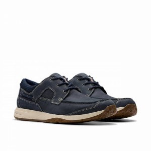 Clarks クラークス メンズ 男性用 シューズ 靴 スニーカー 運動靴 Sailview Lace Navy Nubuck【送料無料】