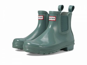 HUNTER ハンター レディース 女性用 シューズ 靴 ブーツ レインブーツ Original Chelsea Gloss Green【送料無料】