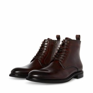 Steve Madden スティーブマデン メンズ 男性用 シューズ 靴 ブーツ レースアップ 編み上げ Yorick Brown Leather【送料無料】