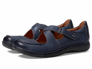 Clarks クラークス レディース 女性用 シューズ 靴 フラット Un Loop Strap Navy Leather【送料無料】