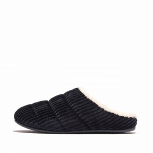 FitFlop フィットフロップ レディース 女性用 シューズ 靴 スリッパ CHRISSIE FLEECE-LINED CORDUROY SLIPPERS Midnight【送料無料】