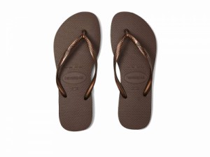 Havaianas ハワイアナス レディース 女性用 シューズ 靴 サンダル Slim Flip Flop Sandal Dark Brown Metallic【送料無料】