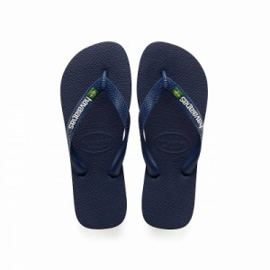 Havaianas ハワイアナス メンズ 男性用 シューズ 靴 サンダル Brazil Logo Flip Flop Sandal Navy Blue【送料無料】