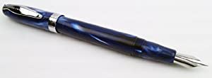 Luxury Brands Noodler's Ahab Flex Nib Fountain Pen Lapis Medieval%カンマ% Blue and Black%カンマ% Fine Nib (15027) (中古品)
