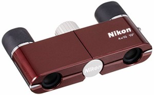 Nikon 双眼鏡 遊 4X10D CF ダハプリズム式 4倍10口径 ワインレッド 4X10DCF(中古品)