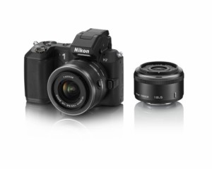 Nikon ミラーレス一眼 Nikon 1 V2 ダブルレンズキット 1 NIKKOR 18.5mm f/1(中古品)