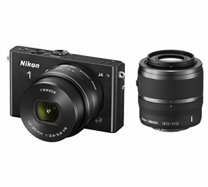 Nikon ミラーレス一眼 Nikon1 J4 ダブルズームキット ブラック J4WZBK(中古品)