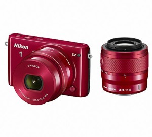 Nikon ミラーレス一眼 Nikon1 S2 ダブルズームキット レッドS2WZRD(中古品)