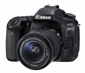 Canon デジタル一眼レフカメラ EOS 80D レンズキット EF-S18-55mm F3.5-5.6(中古品)