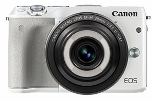 Canon ミラーレス一眼カメラ EOS M3(ホワイト)・クリエイティブマクロ レン(中古品)