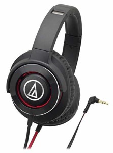 audio-technica SOLID BASS ポータブルヘッドホン 重低音 ブラックレッド A(中古品)